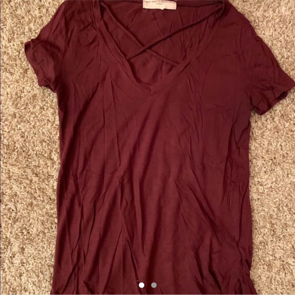 Project social T burgundy tee-shirt